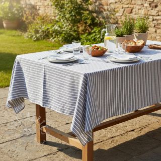 Len z bawełną Lira big stripe jeans