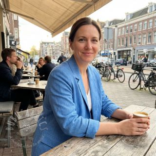 Len bawełna Fishbone cobalt