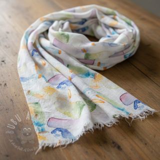 Len z bawelną Bottles digital print