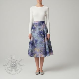 Bawełniana tkanina TIE DYE EMBROIDERY Poppy design T