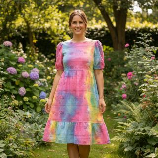 Bawełniana tkanina EMBROIDERY Tie dye Della design B