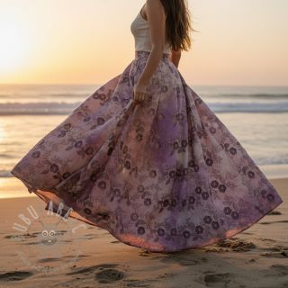 Bawełniana tkanina TIE DYE EMBROIDERY Poppy design J