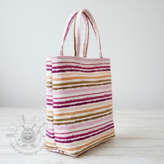 Bawełniana tkanina Small stripes Snoozy old pink