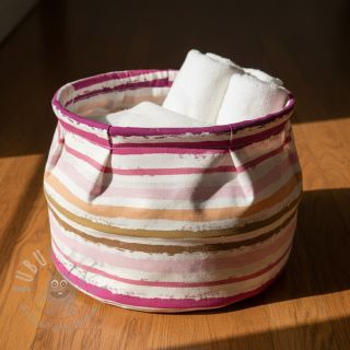 Bawełniana tkanina Big stripes Snoozy old pink