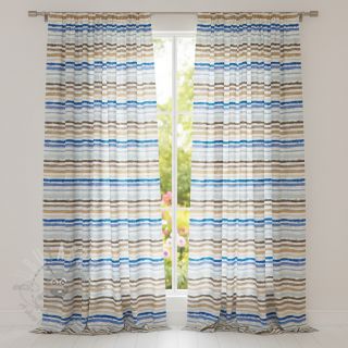 Bawełniana tkanina Big stripes Snoozy old blue