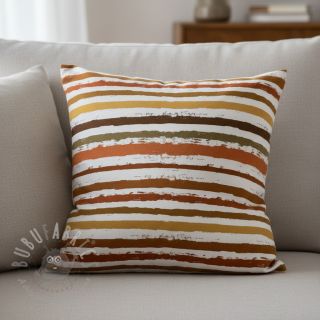 Bawełniana tkanina Big stripes Snoozy brick