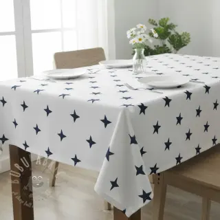 Bawełniana tkanina Stars white/navy