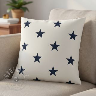 Bawełniana tkanina Stars white/navy