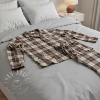 Bawełniana tkanina YARN DYED CHECK BRUSHED brown