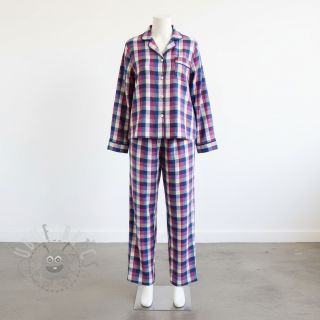 Bawełniana tkanina YARN DYED Square cerise