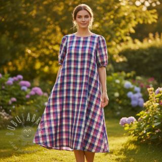 Bawełniana tkanina YARN DYED Square cerise