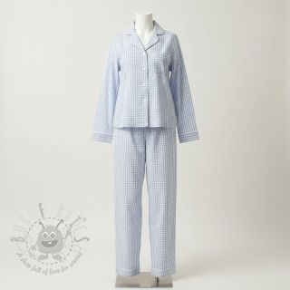 Bawełniana tkanina YARN DYED CHECK BRUSHED light blue