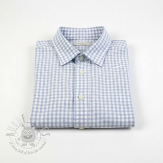 Bawełniana tkanina YARN DYED CHECK BRUSHED light blue