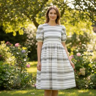 Bawełniana tkanina YARN DYED Structure army green