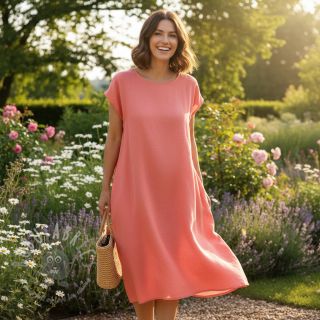 Bawełniana tkanina popelin coral