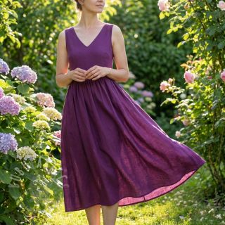 Bawełniany popelin dark purple