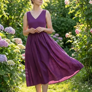 Bawełniany popelin dark purple