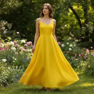 Bawełniany popelin lemon