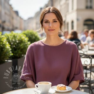 Bawełniana tkanina SLUB WASHED mauve