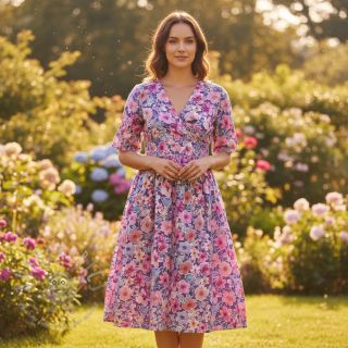 Bawełniana tkanina Significant flowers purple digital print