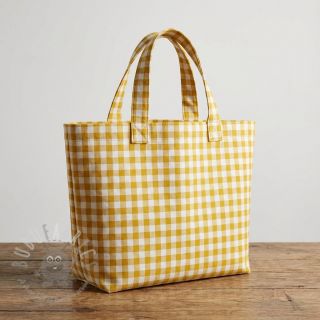 Bawełniana tkanina Check ochre