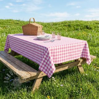 Bawełniana tkanina Check pink