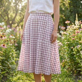 Bawełniana tkanina Check mauve