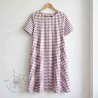 Bawełniana tkanina Check mauve