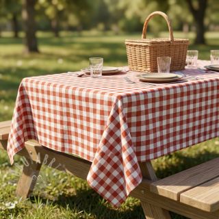 Bawełniana tkanina Check terra