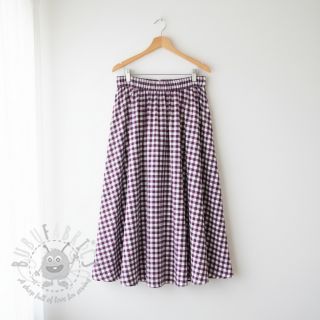 Bawełniana tkanina Check aubergine