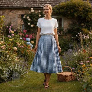 Bawełniana tkanina Check blue