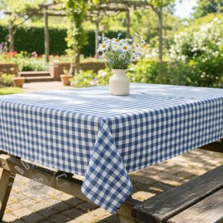 Bawełniana tkanina Check blue