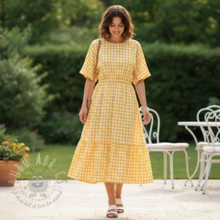 Bawełniana tkanina Check yellow