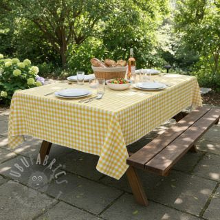 Bawełniana tkanina Check yellow