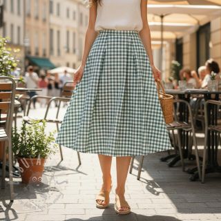 Bawełniana tkanina Check teal