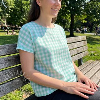 Bawełniana tkanina Check mint