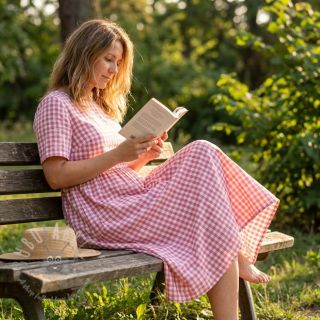 Bawełniana tkanina Check berry