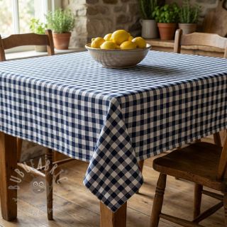 Bawełniana tkanina Check navy