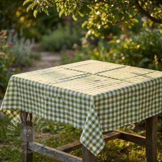 Bawełniana tkanina Check old lime