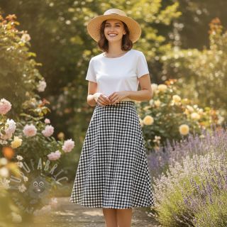 Bawełniana tkanina Check black