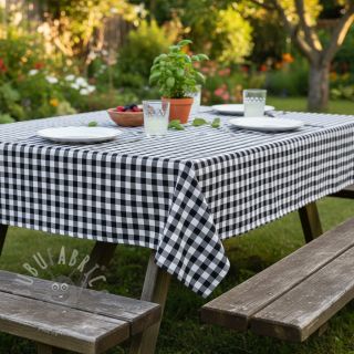 Bawełniana tkanina Check black