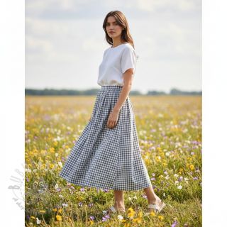 Bawełniana tkanina Check grey