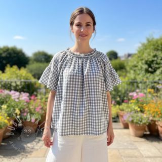 Bawełniana tkanina Check grey