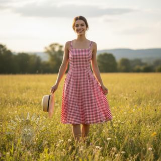 Bawełniana tkanina Check red