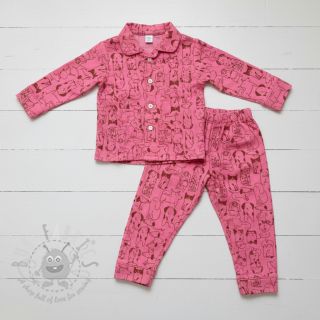 Bawełniana tkanina FLANNEL Dogs pink
