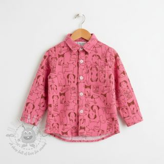 Bawełniana tkanina FLANNEL Dogs pink