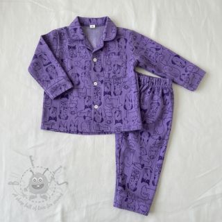Bawełniana tkanina FLANNEL Dogs purple