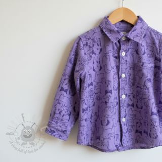 Bawełniana tkanina FLANNEL Dogs purple