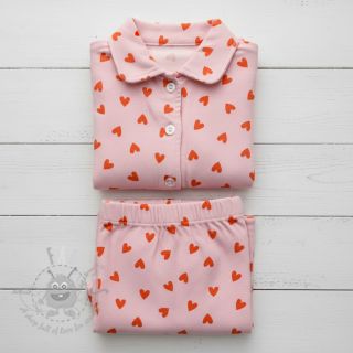 Bawełniana tkanina FLANNEL Hearts pink