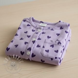 Bawełniana tkanina FLANNEL Hearts lavender